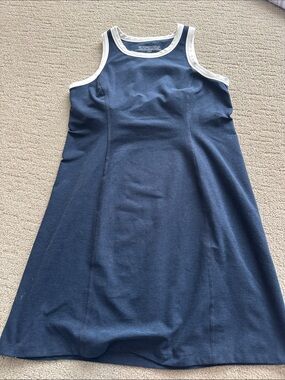Beyond Yoga Navy Blue Mini Dress with White Trim